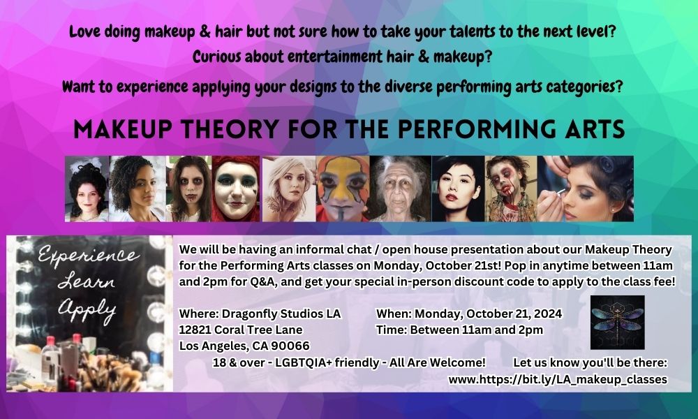 Makeup Theory for the Performing Arts classes on Monday, October 21st